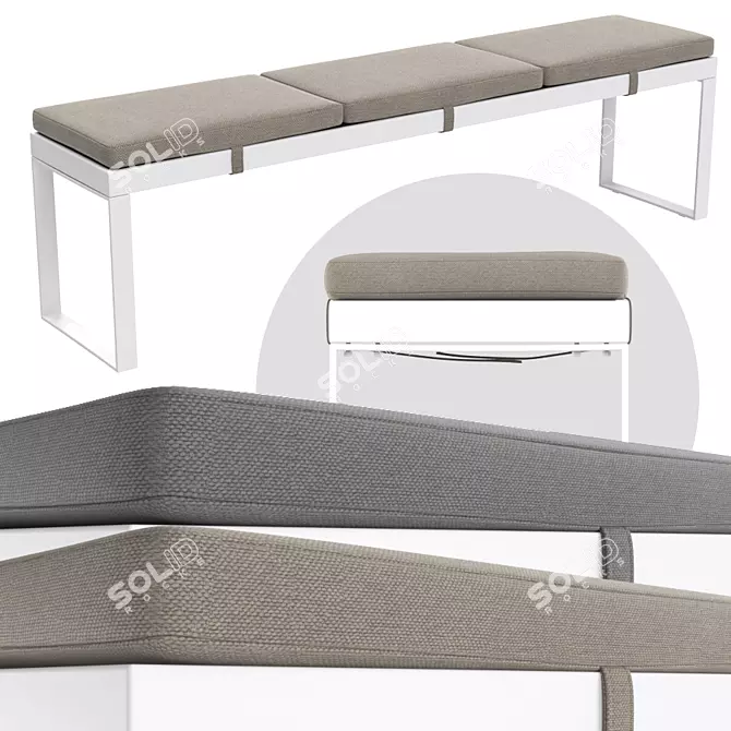 Catania Outdoor Seater Bench: Stylish & Versatile 3D model image 1