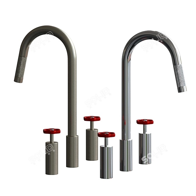 GESSI OFFICINE Chrome Kitchen Tap 3D model image 2