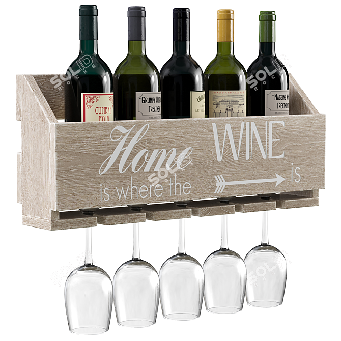 Gallatin Engraved Wine Wall Rack 3D model image 1