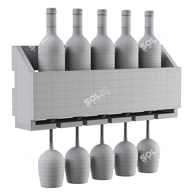 Gallatin Engraved Wine Wall Rack 3D model image 3