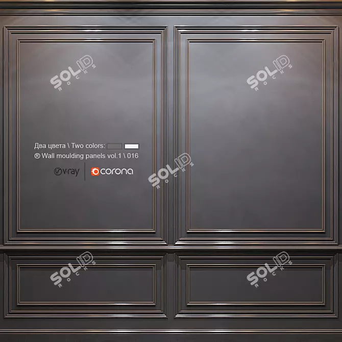 Decorative Wall Molding Panels 3D model image 1