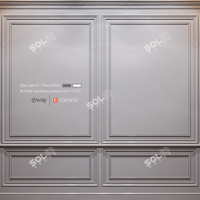 Decorative Wall Molding Panels 3D model image 2