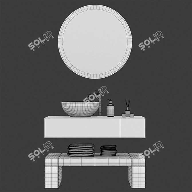 Elegant Bathroom Furniture Set 3D model image 3