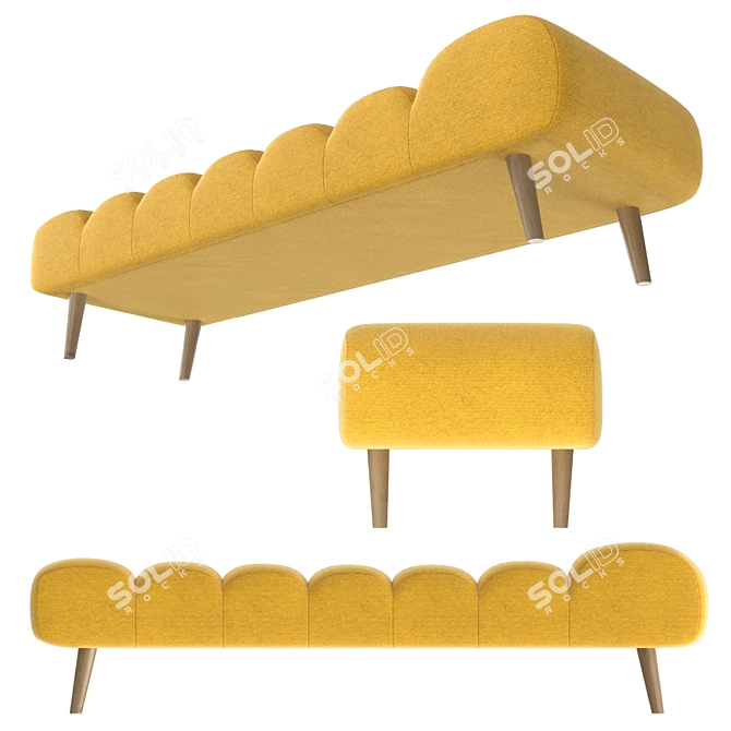 Cozy Caterpillar Day Bed: 6 Fabric Materials 3D model image 2