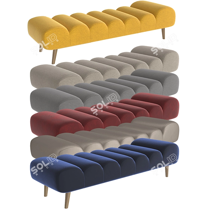 Cozy Caterpillar Day Bed: 6 Fabric Materials 3D model image 3