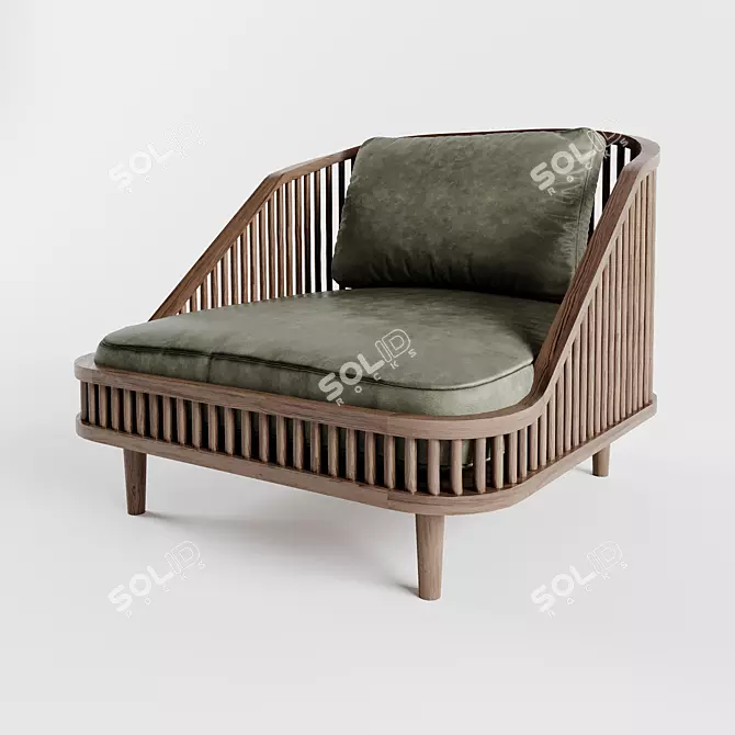 Scandinavian Fusion Lounge Chair 3D model image 1