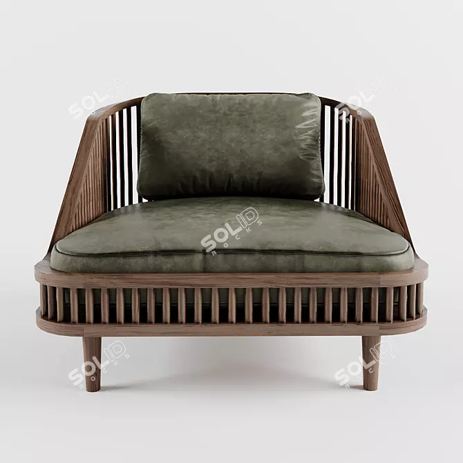 Scandinavian Fusion Lounge Chair 3D model image 2