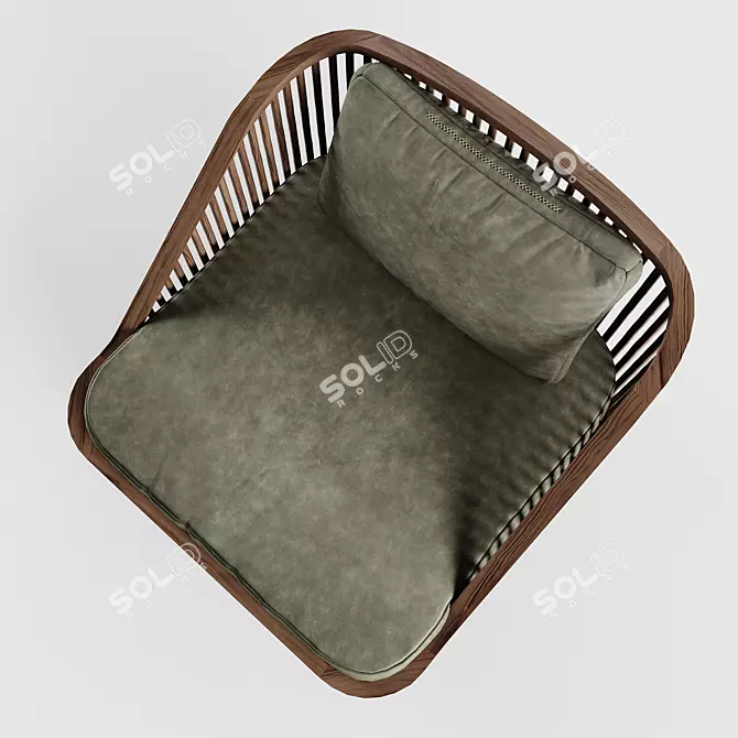 Scandinavian Fusion Lounge Chair 3D model image 4