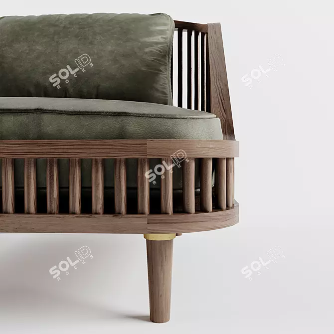 Scandinavian Fusion Lounge Chair 3D model image 5