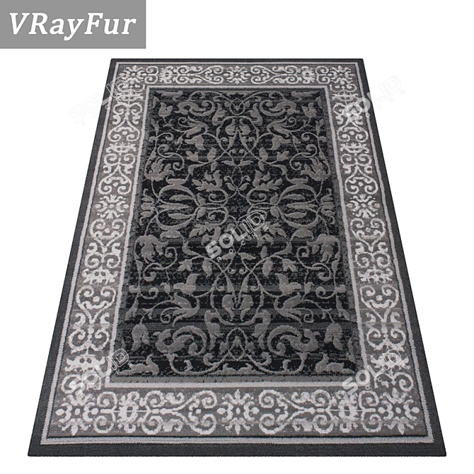 Premium Rug Set: Versatile Textured Carpets 3D model image 2