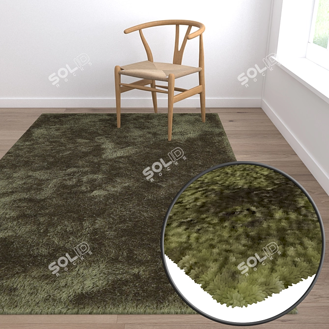 Versatile 3-Piece Carpet Set 3D model image 1