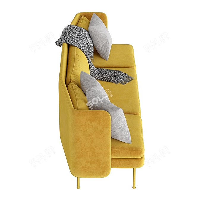 BLUDOT Bloke 107" Velvet Sofa - Luxurious Comfort for Your Living Space 3D model image 3