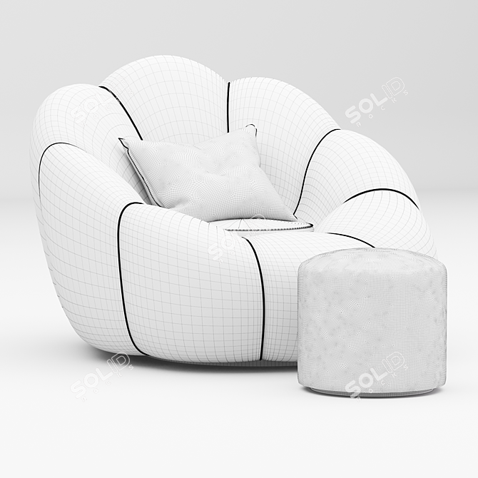 Comfort Lounge Bean Bag Sofa 3D model image 5