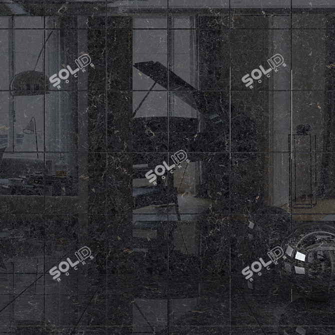 Cosmos Black Wall Tiles Set - High-Quality Multi-Texture 60x60cm 3D model image 1