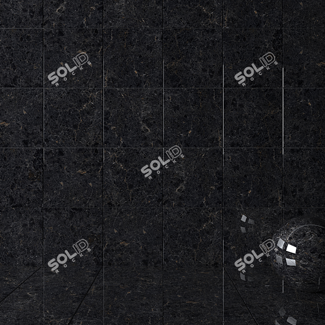 Cosmos Black Wall Tiles Set - High-Quality Multi-Texture 60x60cm 3D model image 2