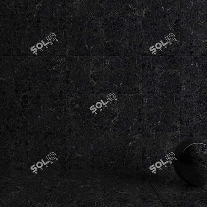 Cosmos Black Wall Tiles Set - High-Quality Multi-Texture 60x60cm 3D model image 3