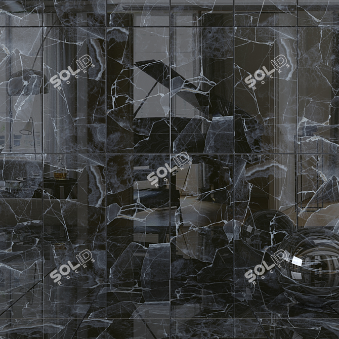 Crea Black Wall Tiles: Stunning Multi-Texture Design 3D model image 1