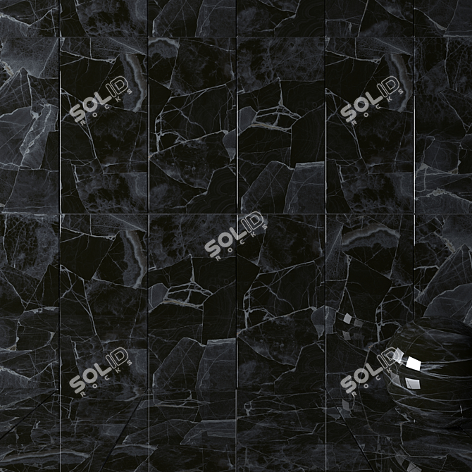 Crea Black Wall Tiles: Stunning Multi-Texture Design 3D model image 2