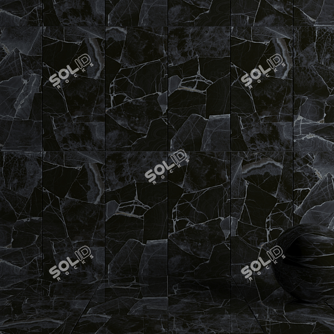 Crea Black Wall Tiles: Stunning Multi-Texture Design 3D model image 3