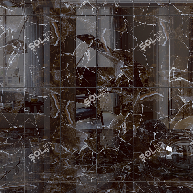 Crea Brown Wall Tiles: HD Textures for Stunning Walls 3D model image 1