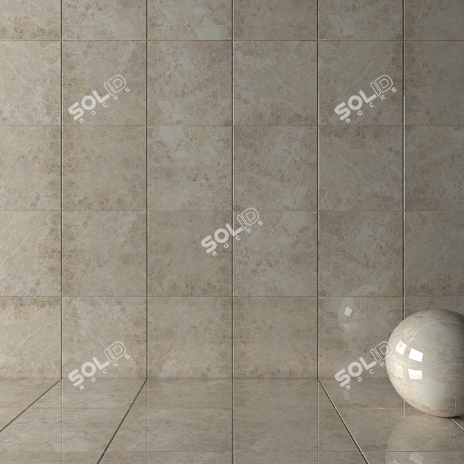 Emperador Beige Wall Tiles: Multi-Texture Design 3D model image 4