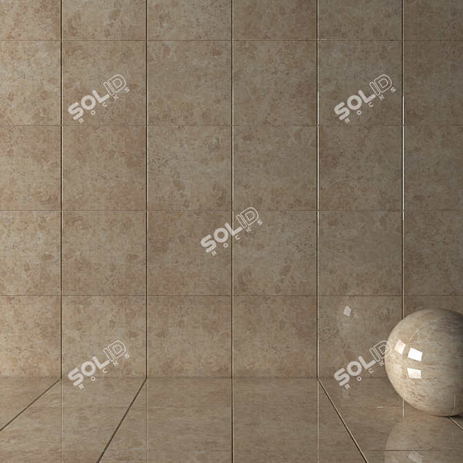 Luxurious Emperor Gold Wall Tiles 3D model image 2