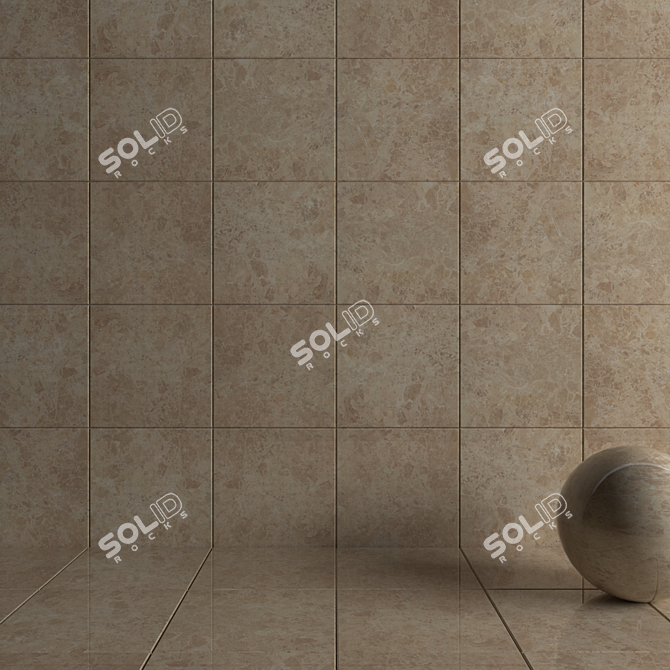 Luxurious Emperor Gold Wall Tiles 3D model image 3