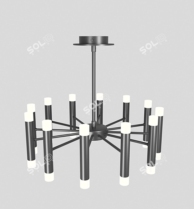 Modern Black Pendant Chandelier 3D model image 1