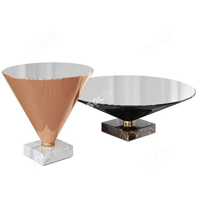 Elegant Flute Table: d50*48h, d85*29h. 3D model image 2