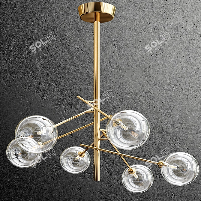 Bronze Straight 6 Chandelier 3D model image 2