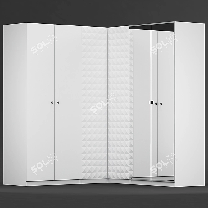 Stylish and Spacious Ikea PAX Corner Wardrobe 3D model image 1