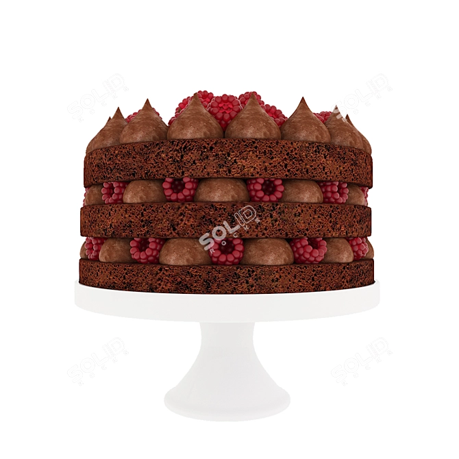 Delicious Fruit Berry Cake Collection 3D model image 6