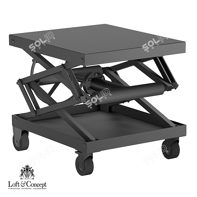 Industrial Lift Table: Loft Iron Restoration Hardware 3D model image 2
