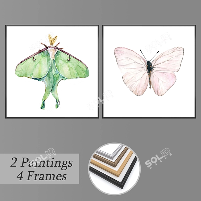 Creative Collection: Wall Art Set 3D model image 1