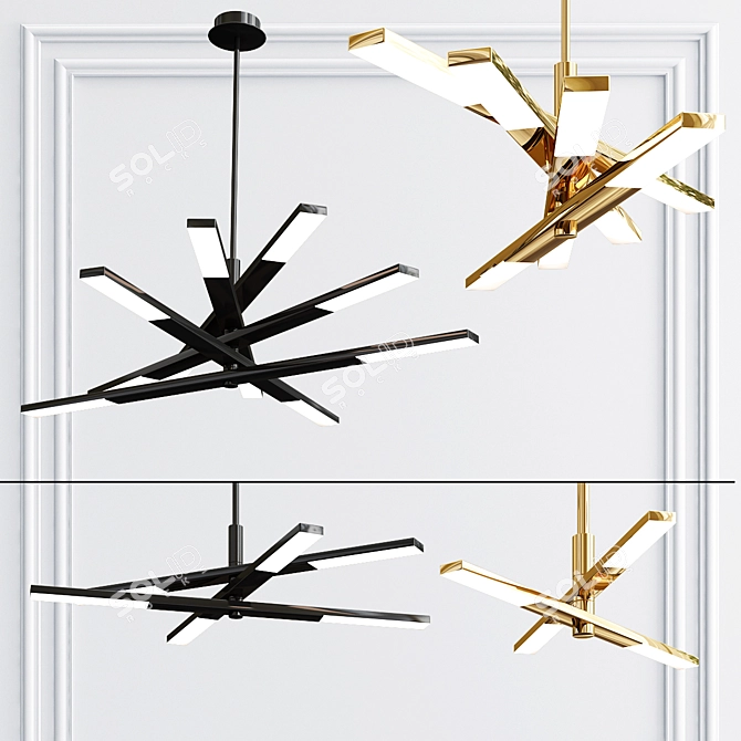 Sleek ORTON LED Chandelier 3D model image 1