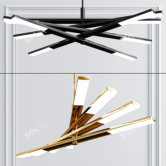 Sleek ORTON LED Chandelier 3D model image 5