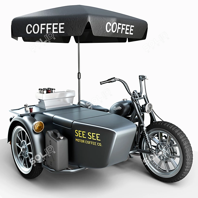 Ride & Roast: Motorcycle Coffee 3D model image 1