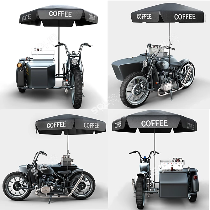 Ride & Roast: Motorcycle Coffee 3D model image 3