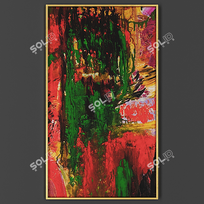 Elegant Framed Art Piece 3D model image 1