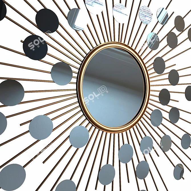 Golden Starburst Mirror by Eichholtz 3D model image 2