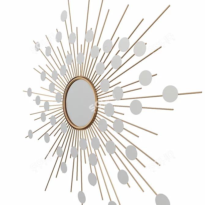 Golden Starburst Mirror by Eichholtz 3D model image 3