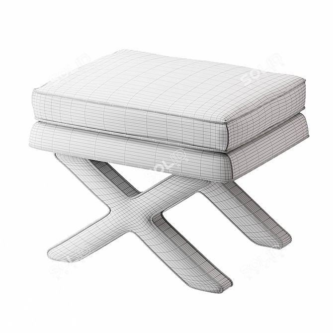 Elegant Cordoba Ottoman: Zebra 3D model image 2