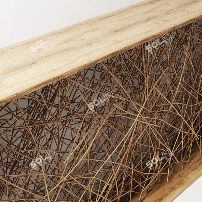 Wicker Wood Partition - Elegant and Functional 3D model image 3