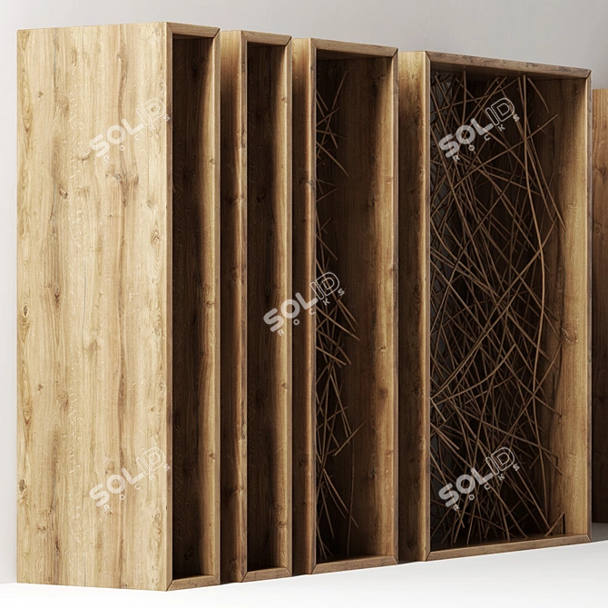 Wicker Wood Partition - Elegant and Functional 3D model image 4