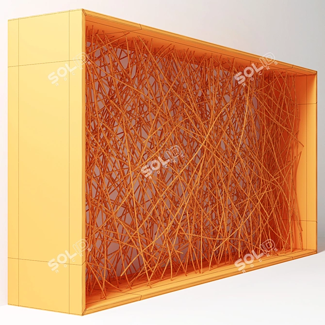 Wicker Wood Partition - Elegant and Functional 3D model image 5