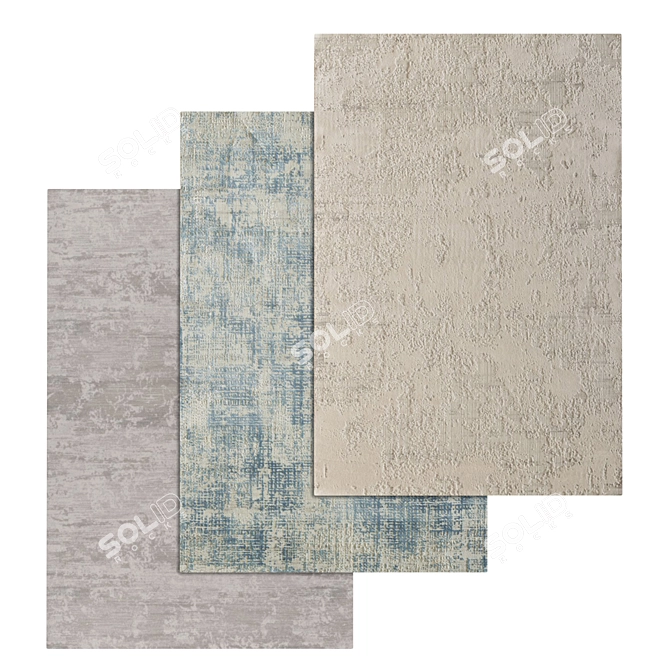 Luxury Set of Textured Carpets 3D model image 1