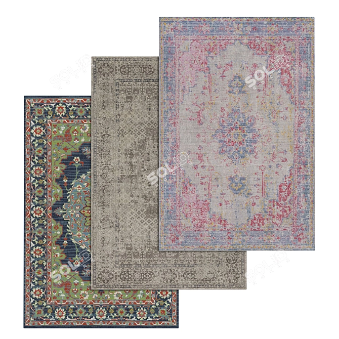 Luxury Carpets Set: High-Quality Textures 3D model image 1