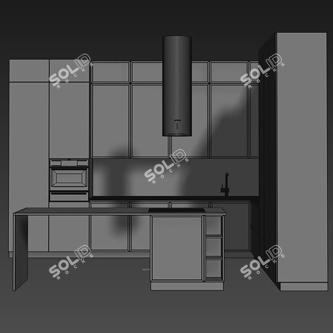 Modern Kitchen Design with High Quality Models 3D model image 4