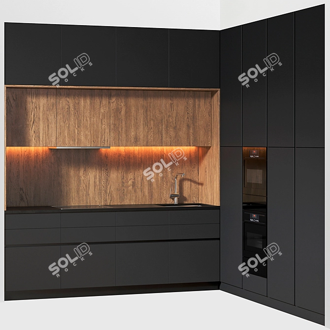 Modern Urban Kitchen Design 3D model image 4