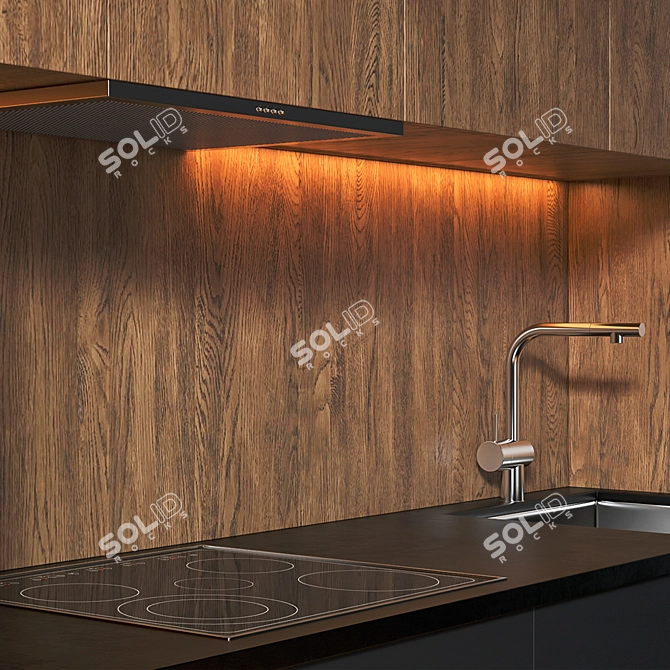 Modern Urban Kitchen Design 3D model image 1